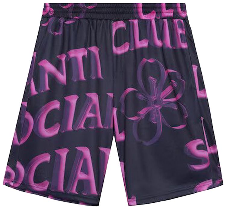 Anti Social Social Club Coral Crush Mesh Bored Shorts Black