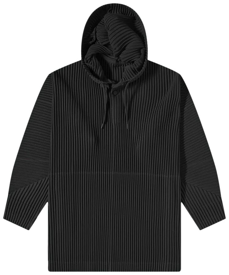 Homme Plisse Issey Miyake Color Pleated Hoodie Black