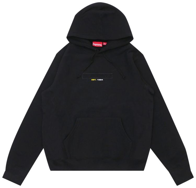 Buy Supreme Embossed Logo Hooded Sweatshirt 'Black' - SS18SW58 BLACK | GOAT