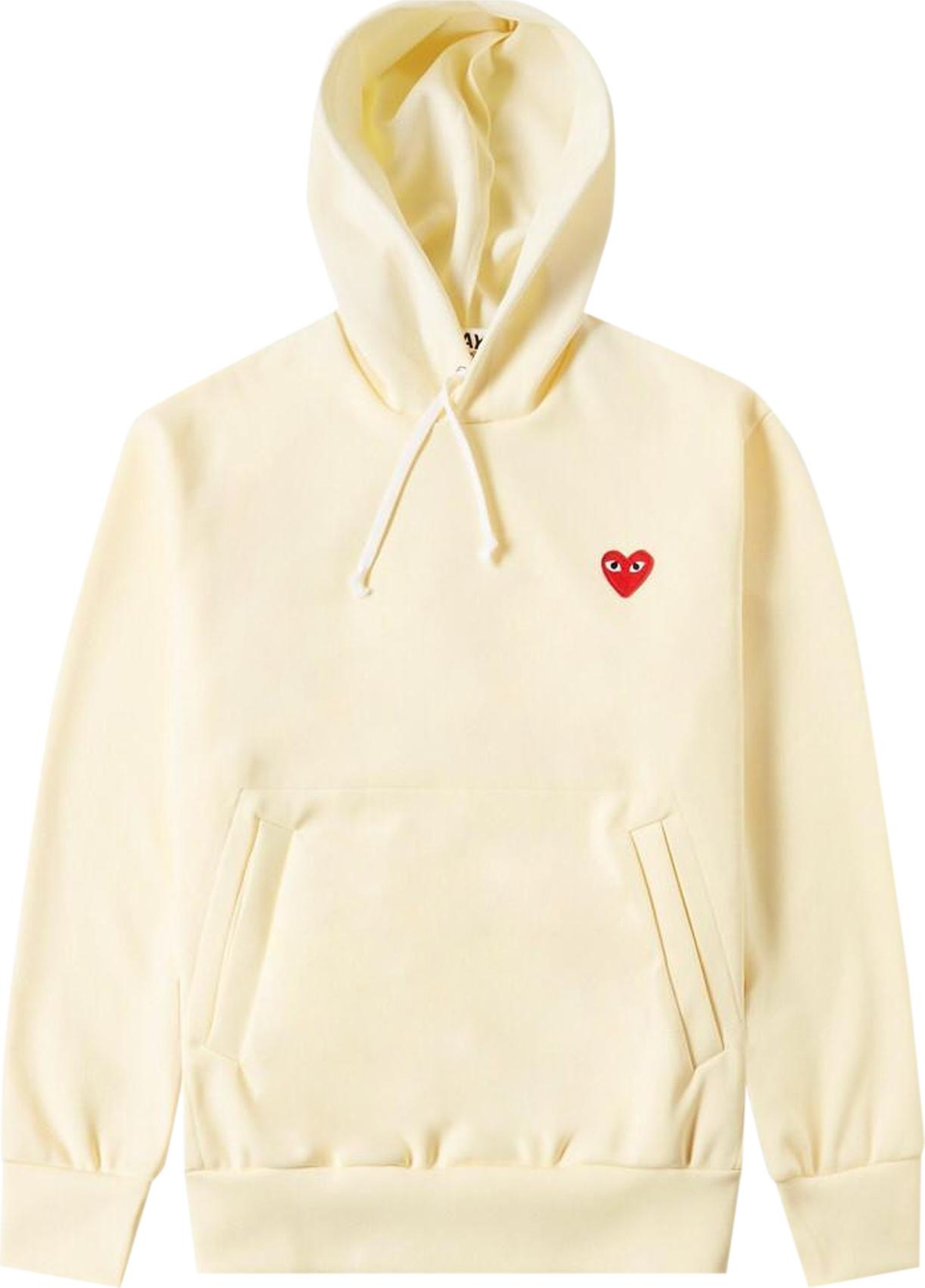 Buy Comme des Garçons PLAY Heart Logo Hooded Sweatshirt 'Ivory ...