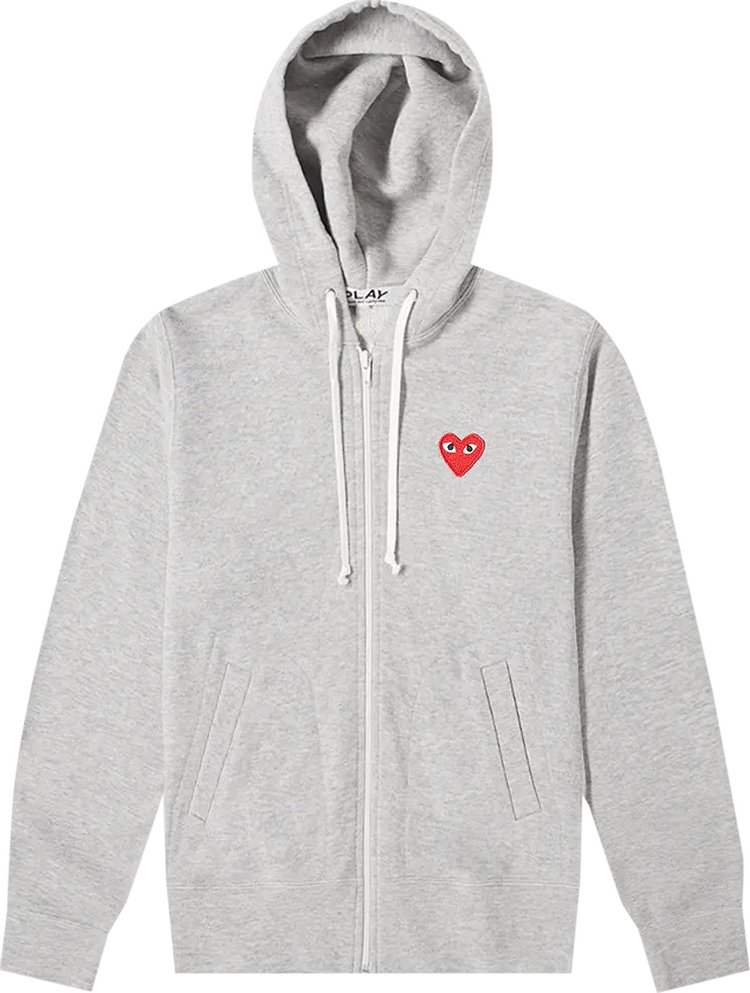 Buy Comme des Garçons PLAY Heart Full Zip Sweatshirt 'Grey' - P1T249 | GOAT