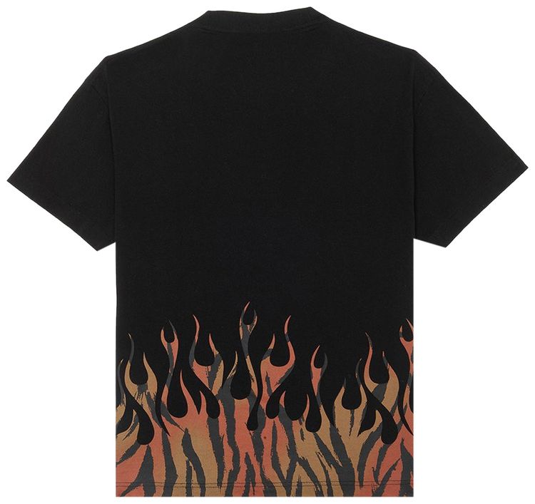 Palm Angels Tiger Flames Tee BlackOrange