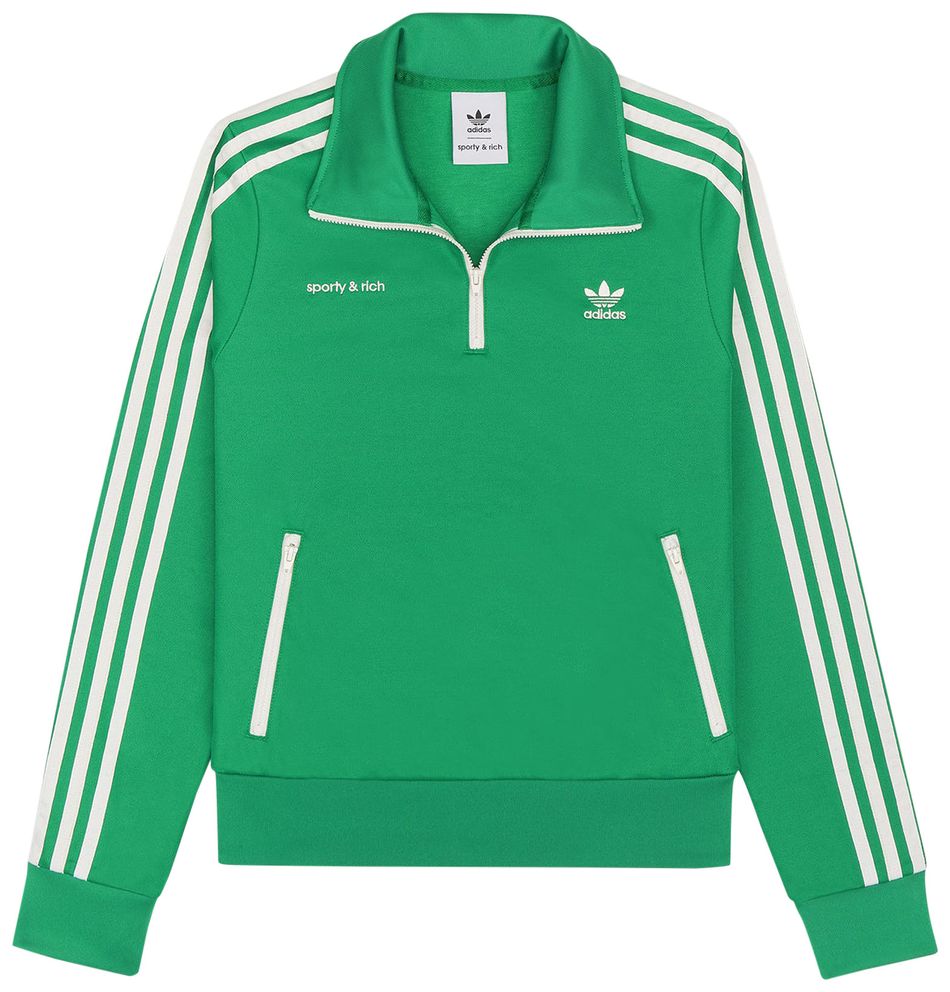 Buy Sporty & Rich x Adidas Quarter Zip Track Jacket 'Jolly Green/Cream