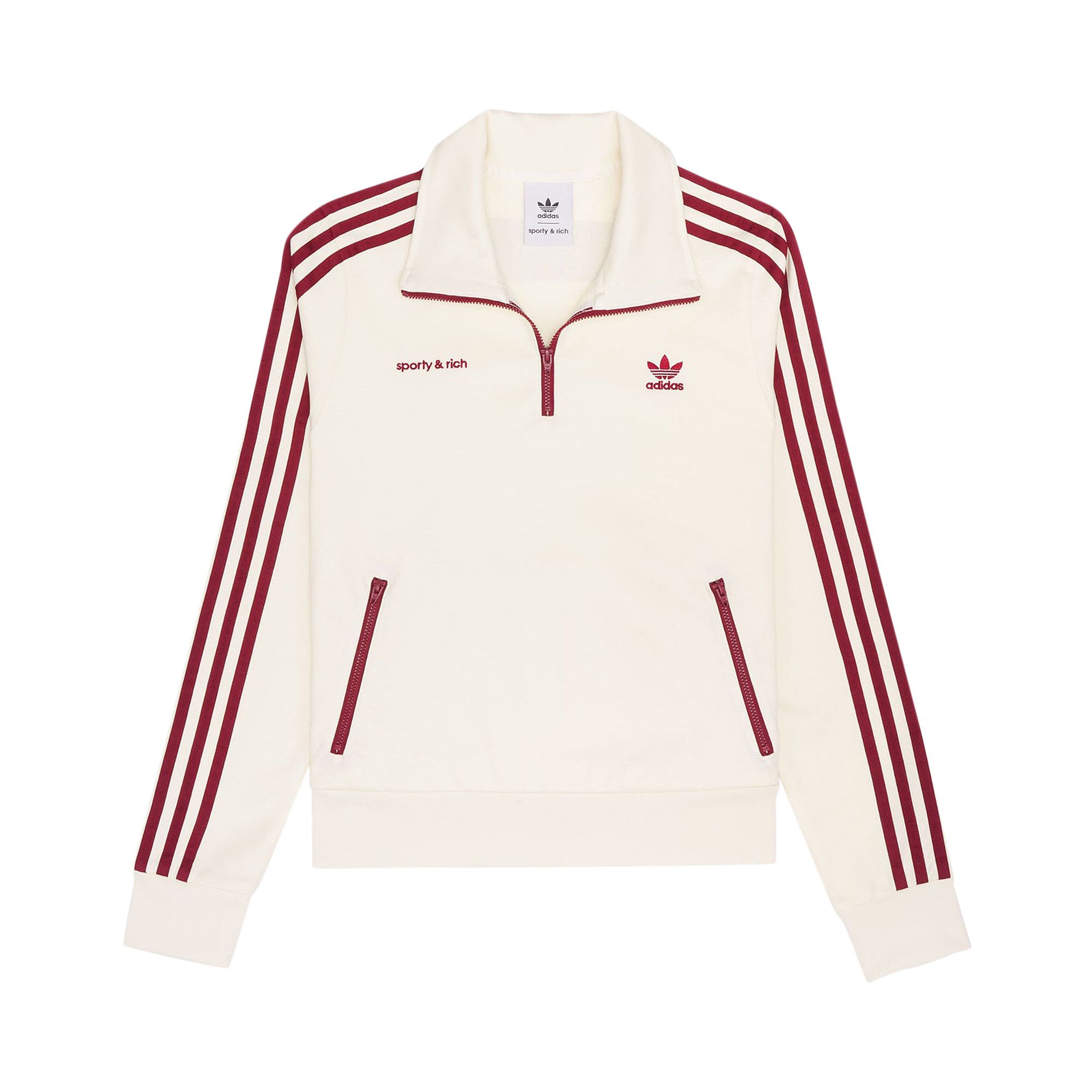 人気ブランド 海外通販 - 国内入手困難 Buy Sporty & Rich x Adidas Quarter Zip Track Jacket 'Cream トップス