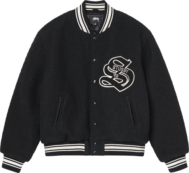 Buy Stussy Casentino Wool Varsity Jacket 'Black' - 115678 BLAC | GOAT