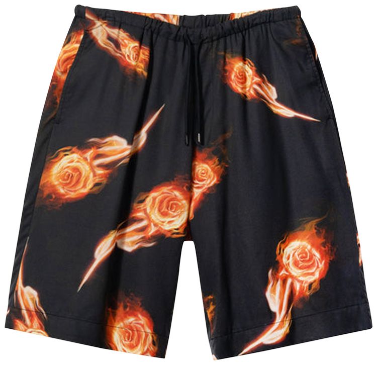 Stussy x Dries Van Noten Flame Rose Short Black