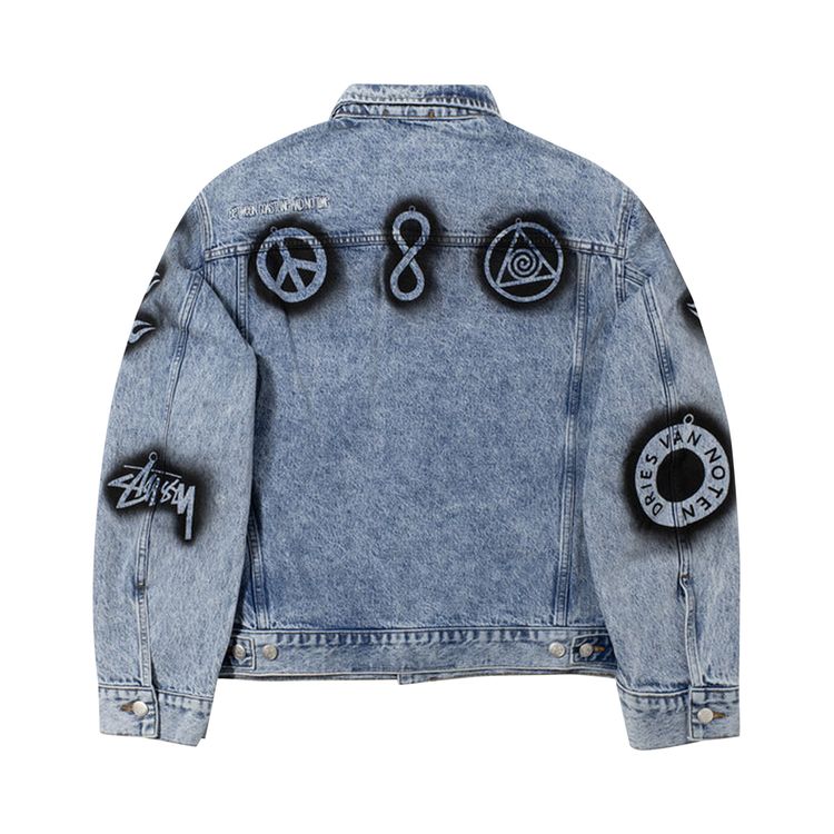 Buy Stussy x Dries Van Noten Hand-Stencilled Denim Jacket 