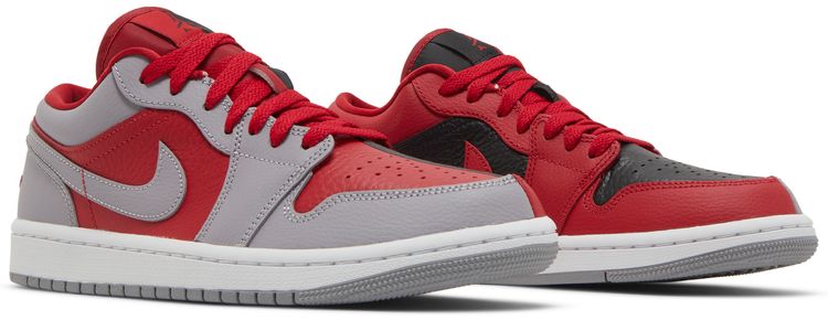 Wmns Air Jordan 1 Low SE Split   Gym Red Cement Grey