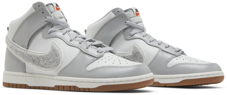 Nike Mens Dunk High Chenille Swoosh Light Smoke Grey