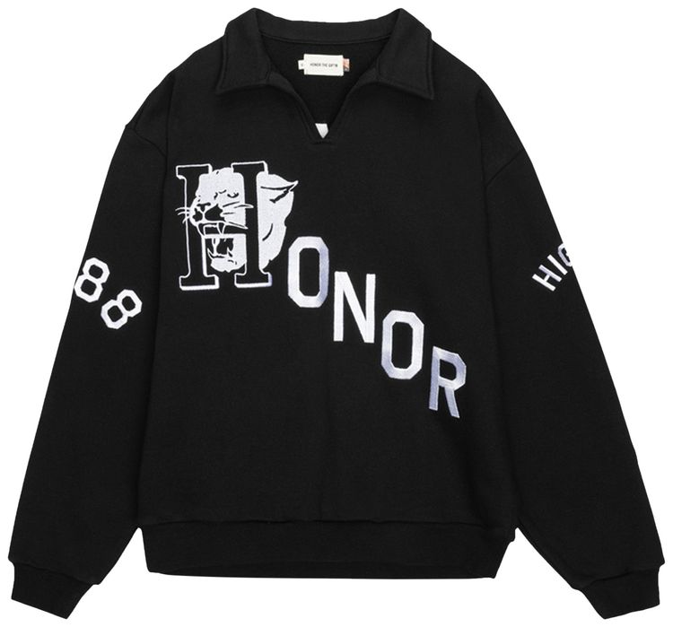 Honor The Gift Mascot Henley Sweater Black