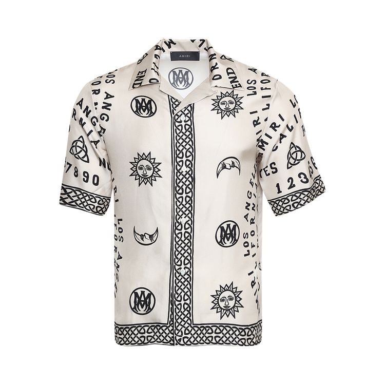 Amiri Ouija Board Bowling Shirt Alabaster