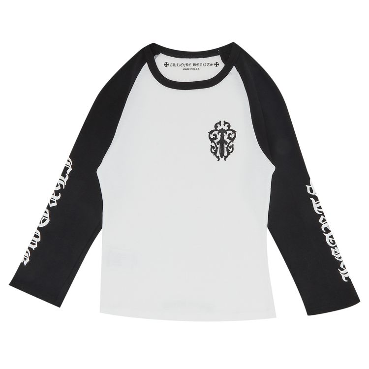 Chrome Hearts Dagger Long Sleeve Baseball 34 Shirt WhiteBlack