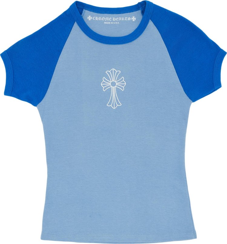 Chrome Hearts Cemetery Cross Baseball Baby T-Shirt 'Blue'