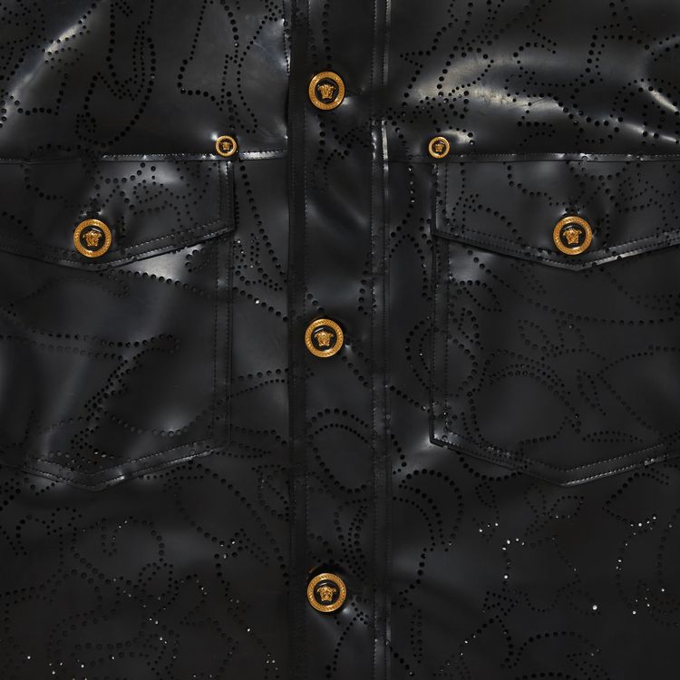 Versace Leather Jacket Black