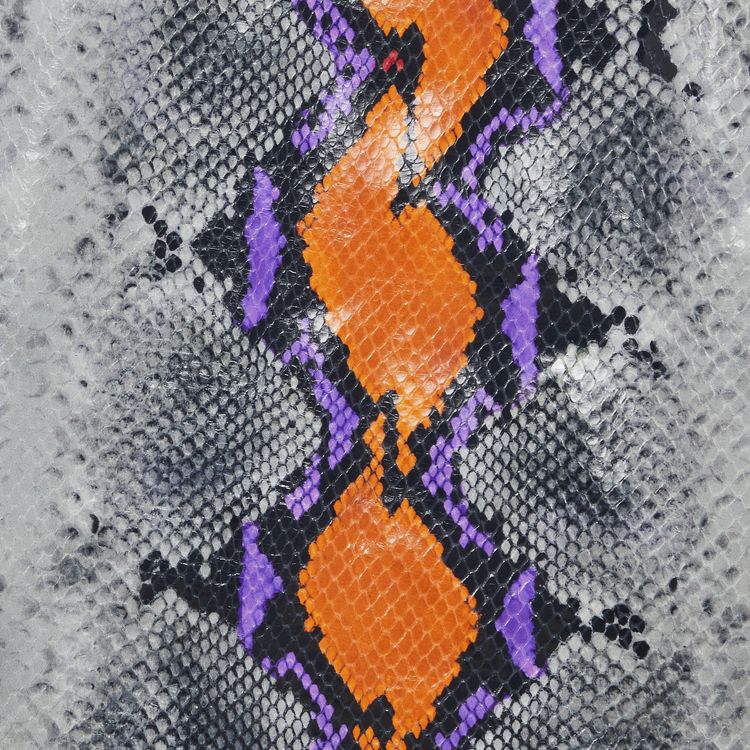 Versace Snakeskin Leather Pants GreyOrangePurple