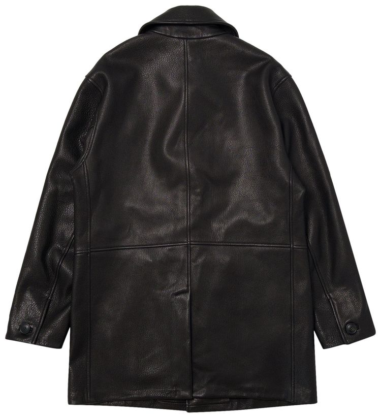 Ami Leather Coat Black
