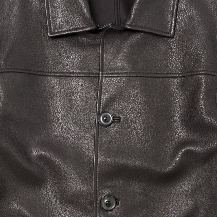 Ami Leather Coat Black