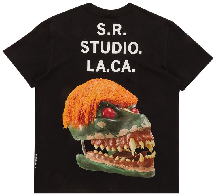 SR Studio LA CA ED 50 Basic T Shirt With Skulls BlackYellow SkullWhite