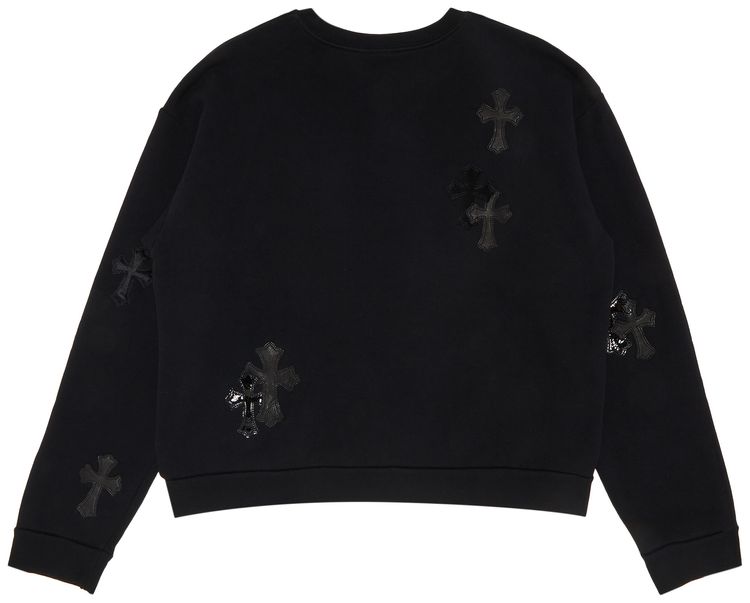Chrome Hearts Ponyhair Multicross Patch Crewneck Sweater Black