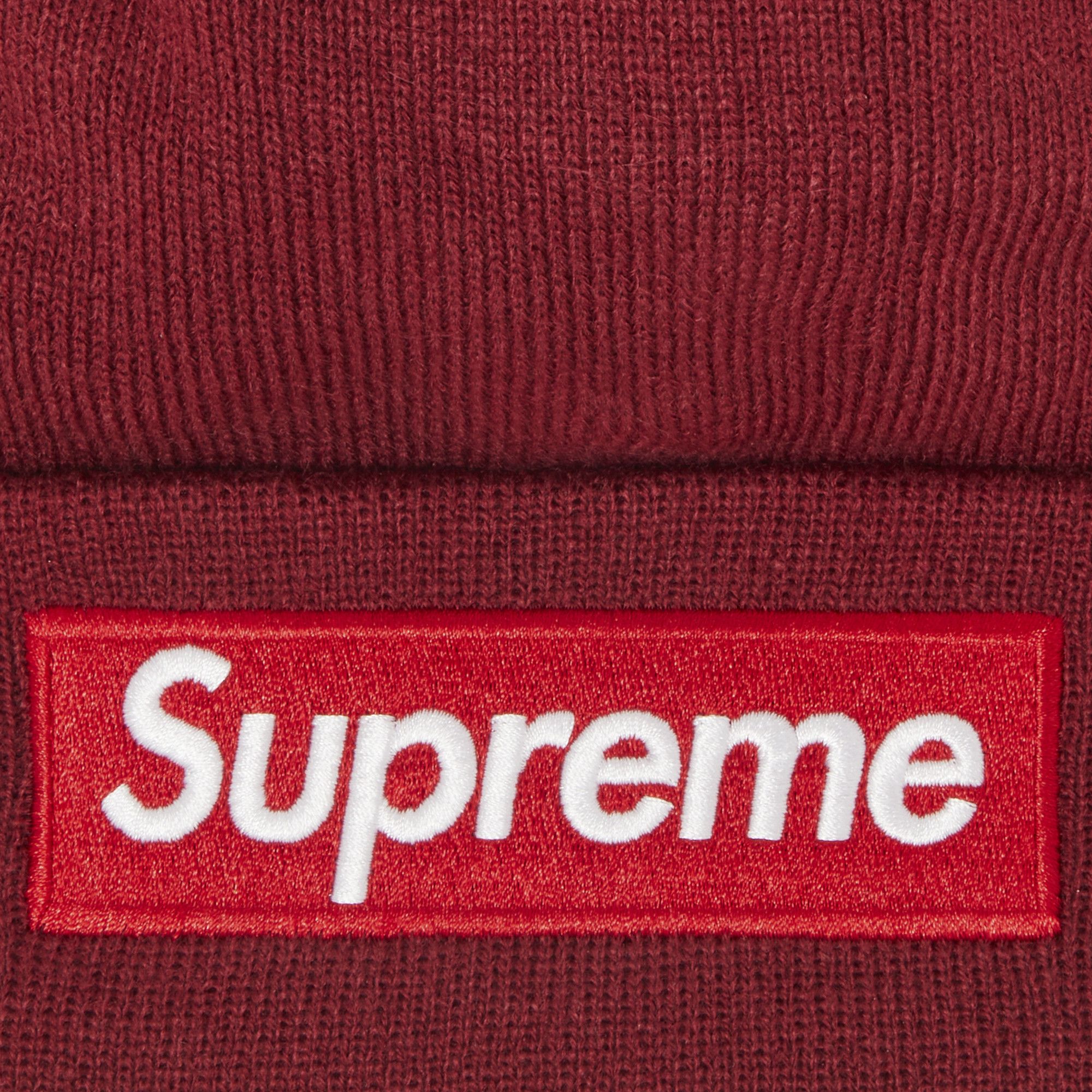 Buy Supreme x New Era Box Logo Beanie 'Cardinal' - FW22BN10