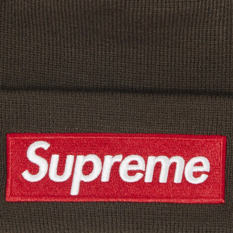 Supreme x New Era Box Logo Beanie Brown