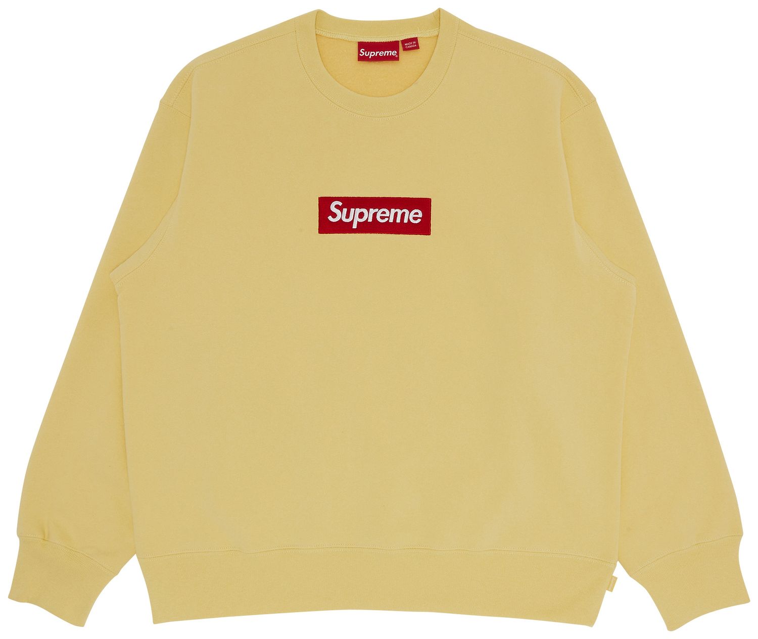 Buy Supreme Box Logo Crewneck 'Pale Yellow' FW22SW65 PALE YELLOW GOAT