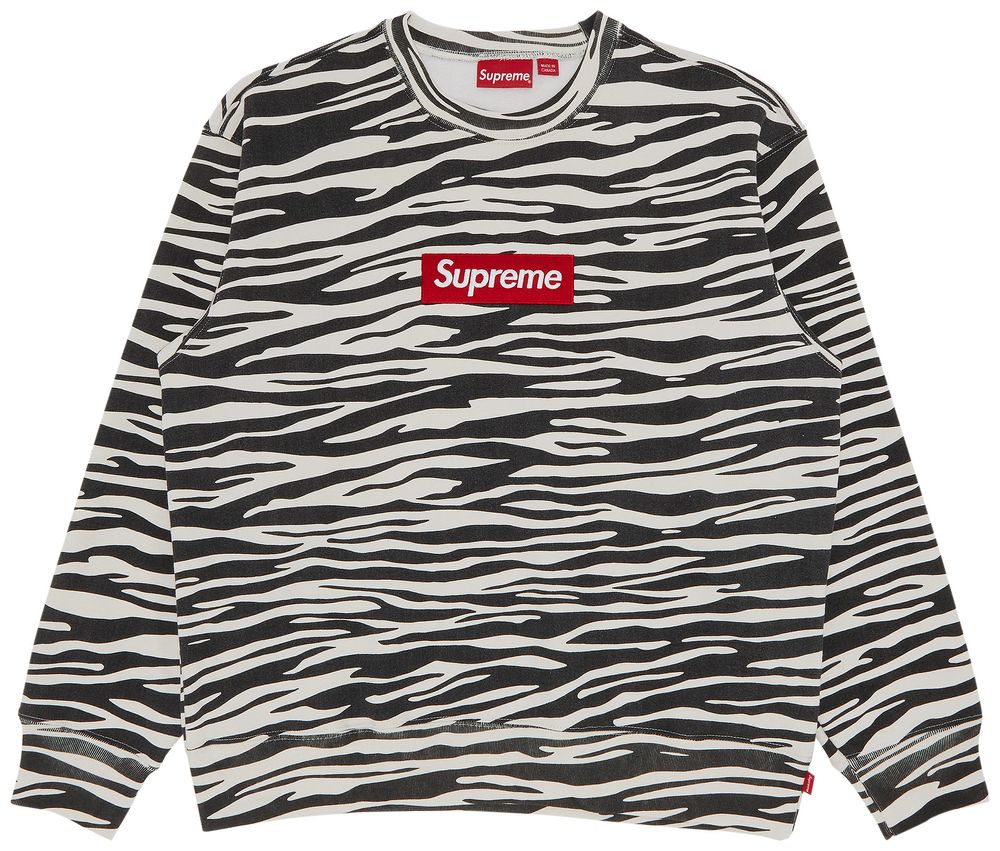 Buy Supreme Box Logo Crewneck 'Zebra' FW22SW65 ZEBRA GOAT