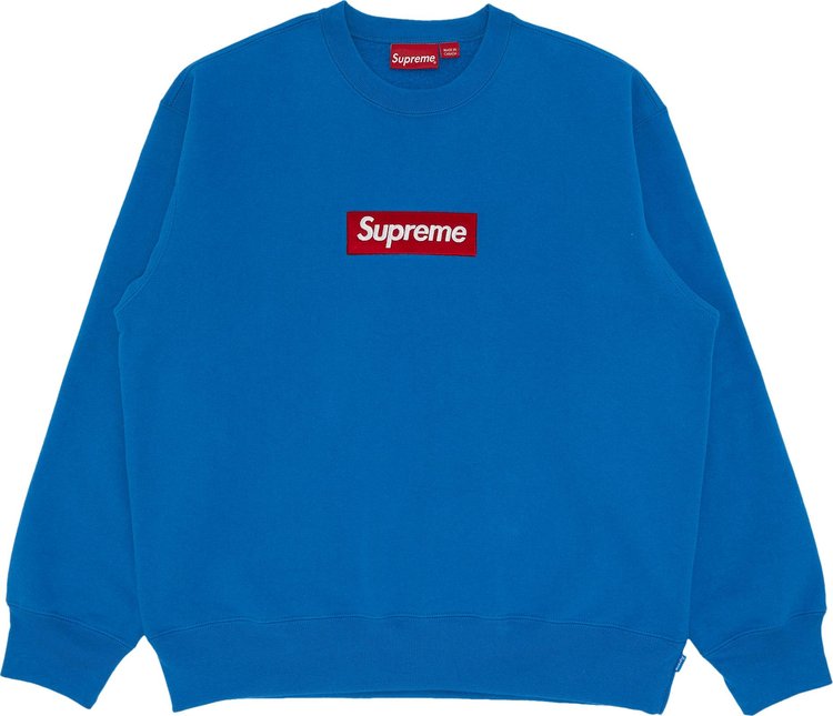 Box logo sweatshirt Supreme Blue size L International in Cotton - 26715754