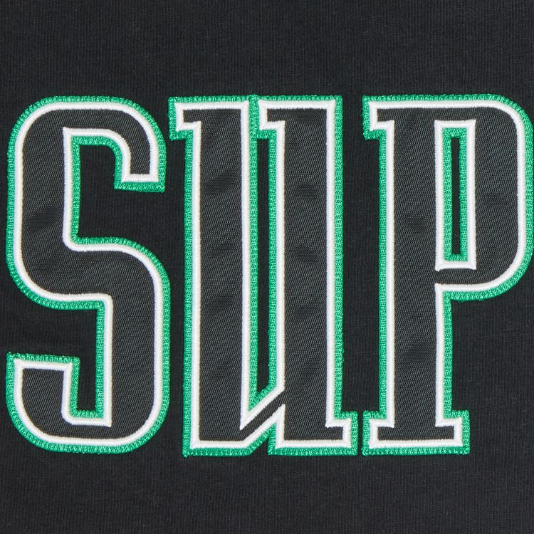 Supreme Contrast Applique Short Sleeve Top Black