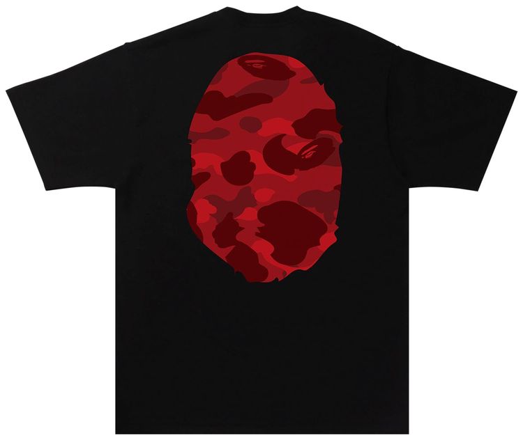 BAPE Color Camo B Big Ape Head Tee BlackRed