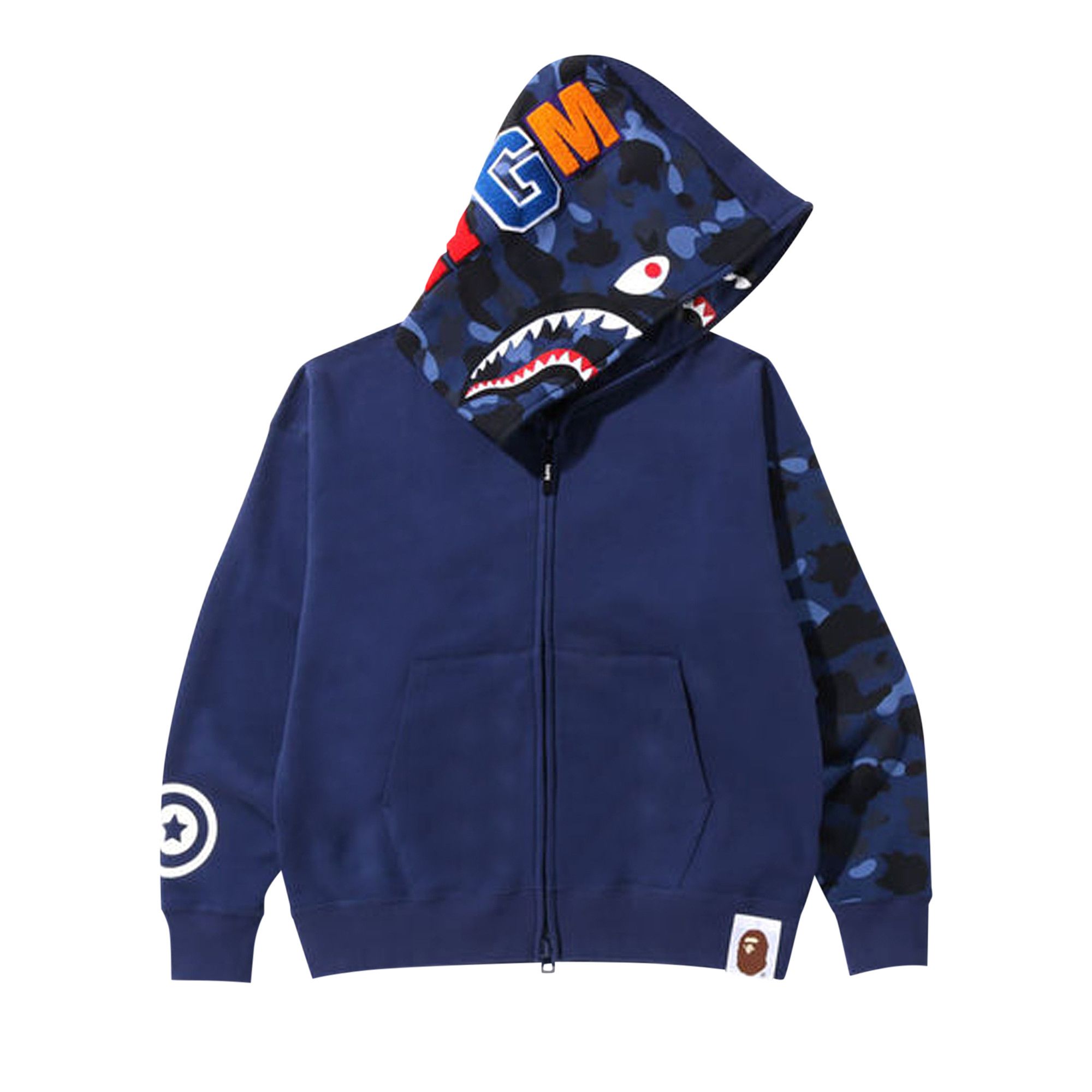 Navy blue bape jacket sale