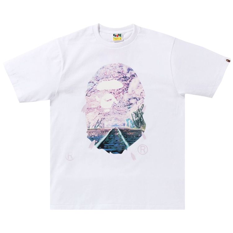 BAPE Sakura Photo Ape Head Tee White