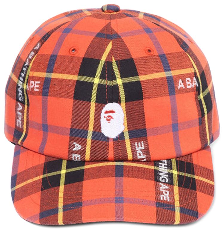 BAPE Check Panel Cap Red