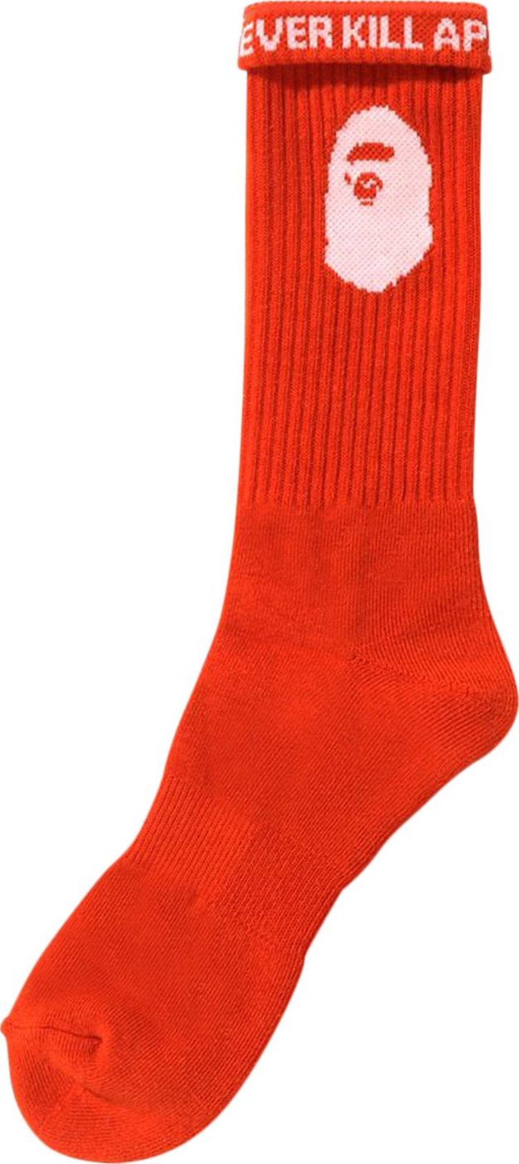 BAPE Ape Head Socks 'Orange'