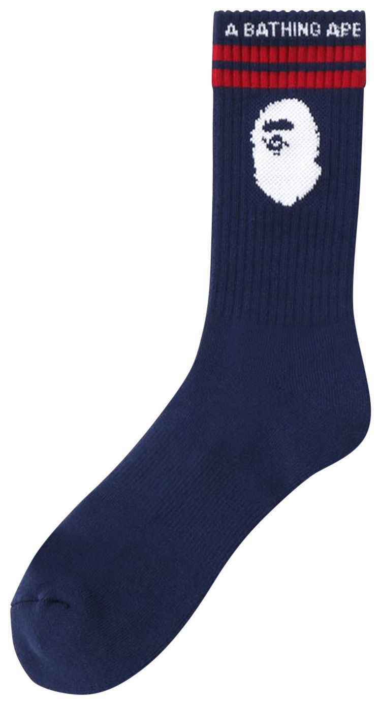BAPE Ape Head Line Socks Navy