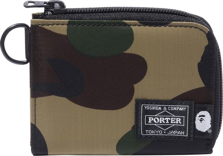 BAPE x Porter 1st Camo Mini Wallet 'Green'