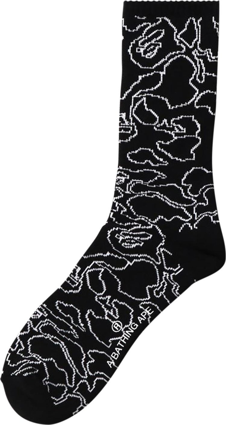 BAPE Line Camo Socks 'Black'