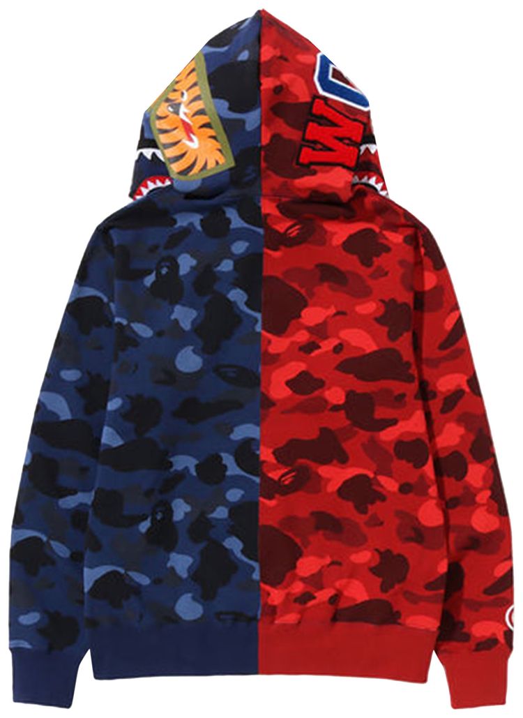BAPE Color Camo Shark Full Zip Hoodie RedNavy