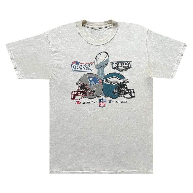 Vintage 2005 Patriots Vs Eagles Super Bowl Tee White