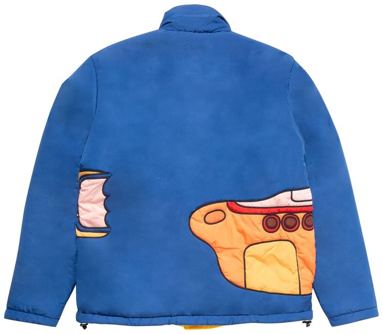 Market x Beatles Yellow Submarine Reversible AOP Nylon Puffer Jacket BlueYellow