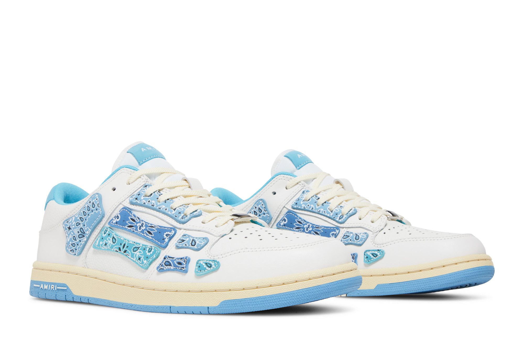 ★関税込・国内発送★【AMIRI】BANDANA SKEL LOW TOP スニーカー AMIRI Skel Top Low Bandana White Light Blue Men's