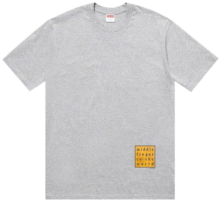 Supreme Middle Finger to the World Tee Heather Grey