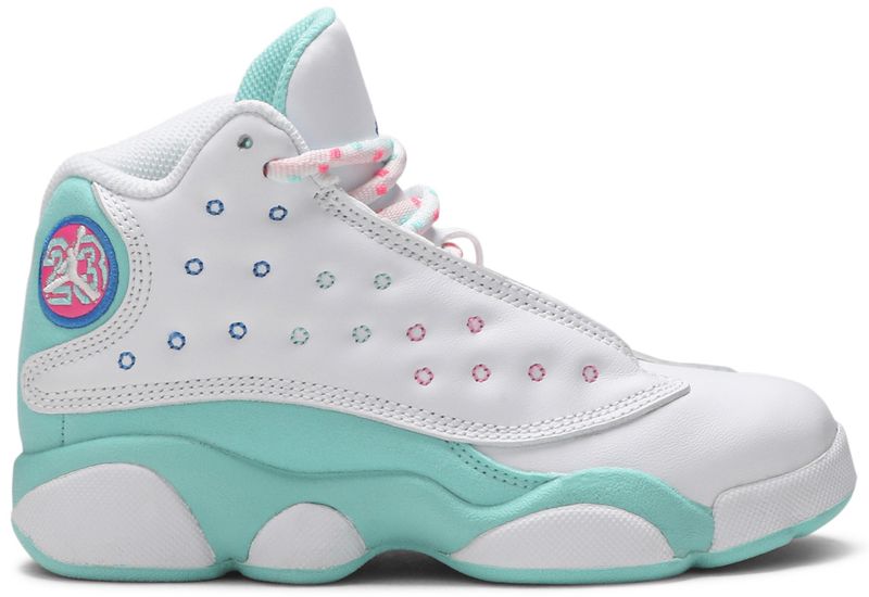 air jordan 13 aurora green pink