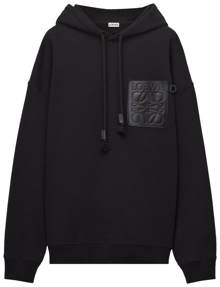 Loewe Anagram Patch Pocket Hoodie Black