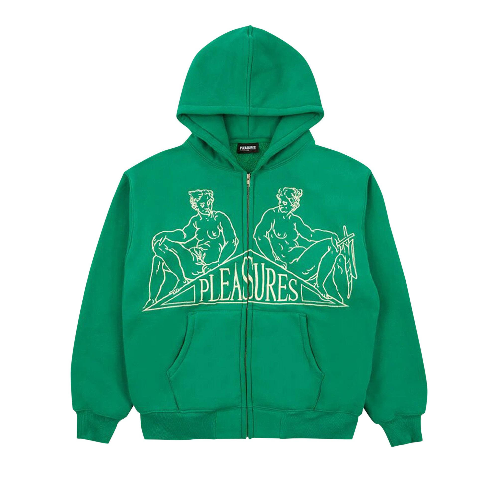 Pleasures top green hoodie