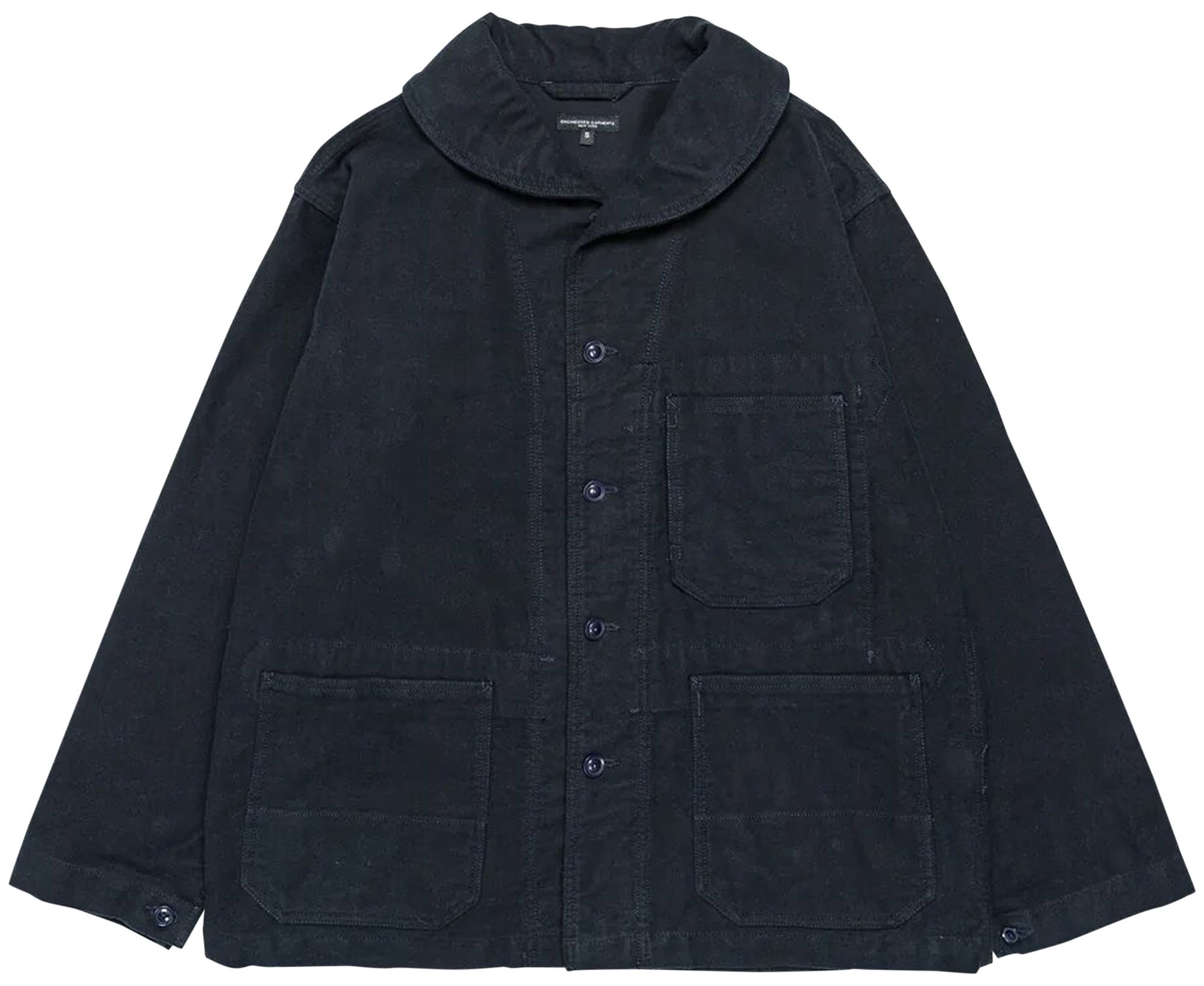 Navy Structured Utility Cotton Jacket