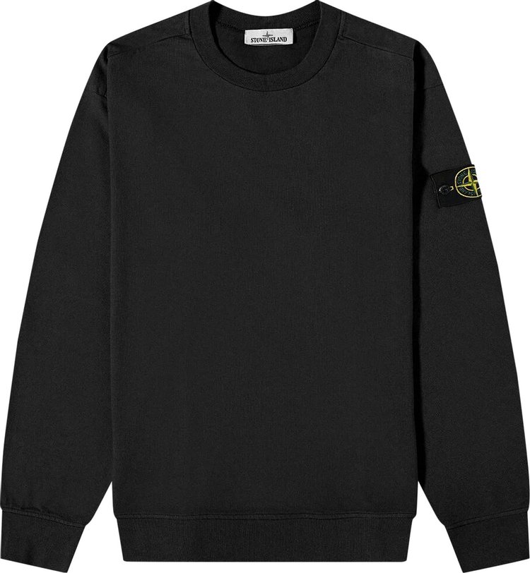 Buy Stone Island Garment Dyed Long-Sleeve T-Shirt 'Black' - 771563750