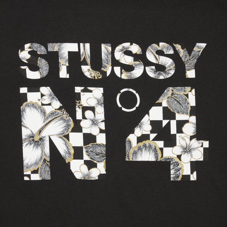 Stussy No4 Flower Check Tee Black