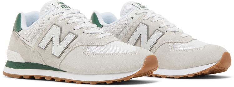 New Balance 574 White Green Gum