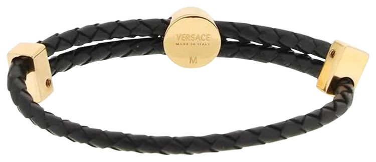 Versace Leather Bracelet BlackVersace Gold